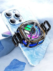 Resim Datastar Hız Kontrollü Radyatör Fanı Güçlü Soğutma Manyetik Oyun Telefonu Soğutucusu 