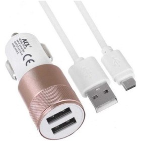 Resim Araç Şarj Cihazı Mikro Usb Kablo Çift Usb Başlık 