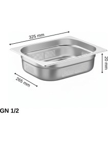 Resim Üret Çelik Üret Delikli gastronom Küvet Gn 1/2 20 mm 1,25 lt 