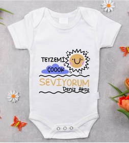 Resim Bitmeyenkartus Bk Kids Isimli Teyzemi Çok Seviyorum Tasarımlı Bebek Body Zıbın - Çok Renkli 