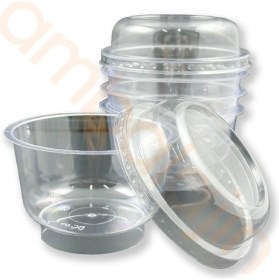 Resim Ambalajın Plastik Kristal Tatlı Kabı Ayaklı Tatlı Kasesi - Kapaklı 200cc, Kullan At, Magnolya, Dondurma, Supangle, Profiterol 