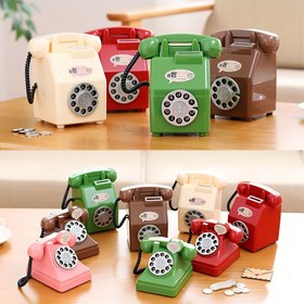 Resim Büyük Kapasiteli Vintage Telefon Para Kutusu Dekoratif Hediye, Plastikten Yapılmış Yaratıcı Retro Para Kutusu, Tatil ve Doğum Günü Hediyeleri İçin Uygun. 