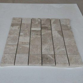 Resim 5×5cm Doğaltaş Bej Mermer Fileli Mozaik 