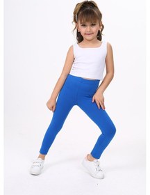 Resim Toontoy Kids Toontoy Kız Çocuk Tayt Saks Mavi 