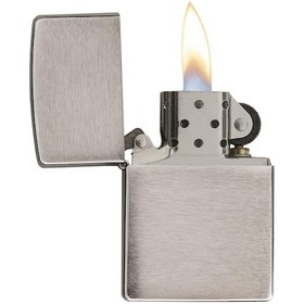 Resim Zippo Çakmak 200 Classic Brushed Chrome Lighter Fırçalanmış Krom 