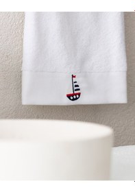 Resim Madame Coco Naviguer Nakışlı %100 Pamuk Yüz Havlusu - Beyaz - 50x76 Cm 8684427212486 Beyaz 