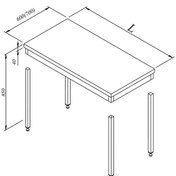 Resim Öztiryakiler Çalışma Tezgahı Taban Rafsız Sırtsız Demonte 190x60 CM 