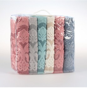 Resim Püsküllü Jakarlı Banyo Havlu Seti Çok Renkli 