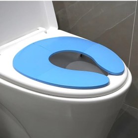 Resim Sunshine022 Mavi Katlanır Portatif Çocuk Klozet Adaptörü Kaymaz Emici Başlıklar Seyahat 