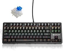 Resim Valkyrie Leaven K870 Blue Switch Mekanik Gaming Oyun Klavyesi RGB 61 Key Mavi Tuş Type-C Klavye Siyah 