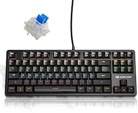 Resim Valkyrie Leaven K870 Blue Switch Mekanik Gaming Oyun Klavyesi RGB 61 Key Mavi Tuş Type-C Klavye Siyah 