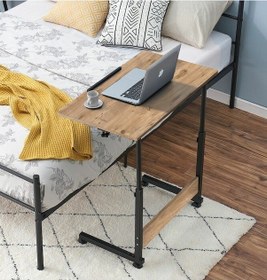 Resim Yükseklik Ayarlı Eğimli & Katlanabilen Laptop Sehpası - Çam 