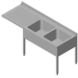 Resim Öztiryakiler Bulaşık Makinası Üstü Evyeli Tezgah 2G/1D Sol Demonte 160x60 CM 