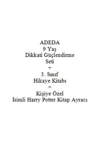 Resim Adeda 9 Yaş Dikkati Güçlendirme Seti + 3. Sınıf Hikaye Kitabı + Kişiye Özel İsimli Harry Potter Kitap Ayracı 