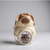 Resim MintTasarımButik 900ML Polycarbon Otomatik Kapaklı Çocuk Bej Suluk Matara 