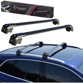 Resim Bmw X3 2011 - 2017 Trx2 Plus Thunder Carrier Kilitli Ara Atkı Taşıyıcı Tavan Barı Gri 