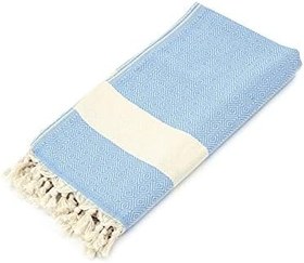 Resim Mavi Pamuk Bambu Peştemal 