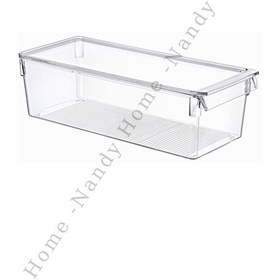 Resim Nandy Home Kapaklı Midi Tall Clear Buzdolabı Dolap Içi Düzenleyici Organizer 3 Adet Şeffaf 