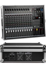 Resim Maxword RPS-2200 Yüksek Güçlü Power Mixer Amfili Mikser 2x1100W 16DSP Efekt - Caseli 