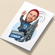 Resim Radyocu Erkek Karikatürlü Tebrik Kartı 