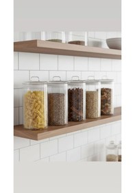 Resim 1700 Ml Cam Kavanoz Kapaklı Bakliyat, Baharat & Kuru Gıda Saklama Kabı Şeffaf, Dayanıklı Cam 
