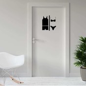 Resim cnpromosyon Bay - Silüeti Espirili Wc Kapı Dekoratif Duvar Sticker, Çıkartma 