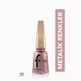 Resim Flormar Star Shine Yoğun Pigmentli Metalik Görünümlü Oje 020 Pink Gift 