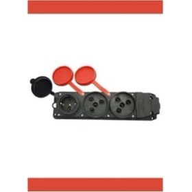 Resim 1 Trifaze 2 Monofaze Kauçuk 3'lü Topraklı Kablosuz Grup Priz 