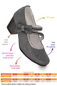 Resim Kiko Kids Aisha Çupra Günlük Kız Çocuk 4 Cm Topuklu Abiye Ayakkabı Platin 