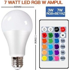 Resim RGB Uzaktan Kumandalı 16 Renk Ampul Qenos 