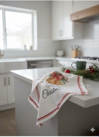 Resim Christmas %100 Pamuk Baskılı Kurulama Bezi 40 60 Cm Yılbaşı Temalı Desenli 2 