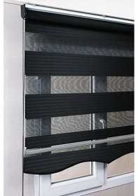 Resim Etekli Siyah Pileli Zebra Kaliteli Güneşlik Stor Perde 