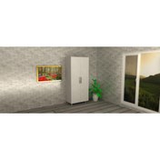 Resim De&Se Desing Çok Amaçlı Askılı Elbise Dolabı 2 Kapaklı Parlak Beyaz Mdflam 
