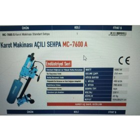 Resim Mercure Endüstriyel Karot Makinası Açılı Sehpa MC-7600 A 