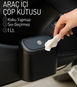 Resim Heredot Mithra Life Kapaklı Taşınabilir Araç İçi Mini Çok Amaçlı Çöp Kutusu MIT1254 