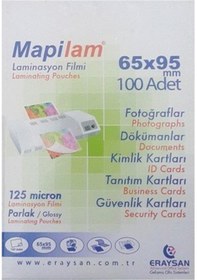 Resim MapiLam Laminasyon Filmi 125 Mic. Poşeti 65 x 95 MM 100'lü 