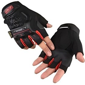 Resim Mechanix Yarım Parmak Eldiven- Taktik Destekli Kadın&erkek Unisex Eldiven Xl-kırmızı Kırmızı 