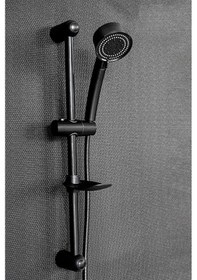 Resim Siyah Sürgülü Banyo Lavabo Duş Seti Batarya Musluk 3 Parça Yenileme Seti Siyah 