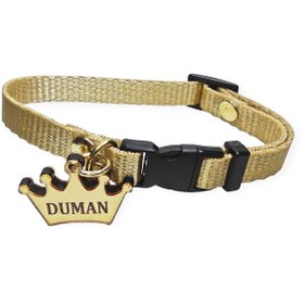 Resim İsimli Kedi Tasması , Kedi İsimlik , İsme Özel Tasma, Altın Renk 