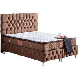 Resim Setaymobilya Baza, Cappy Açık Kahve Mdf Baza + Başlık + Real Pedli Yatak 