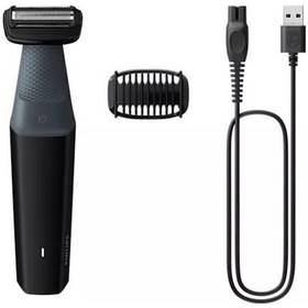 Resim Philips BG3017/01 Bodygroom Series 3000 Siyah Vücut Tıraş Makinesi Tamamen Yıkanabilir Kablosuz Kullanım 