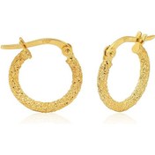 Resim Altınkesesi Altın Lazerli Halka Küpe 1.4 CM 