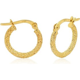 Resim Altınkesesi Altın Lazerli Halka Küpe 1.4 CM 