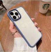 Resim EDELFU Iphone 13 Pro Max Sararmaz Mika Kapak Indigo Renk Tuşları Ve Kamera Çevresi Metal Kılıf 