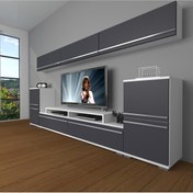 Resim Decoraktiv Ekoflex 9 Mdf Tv Ünitesi Tv Sehpası - Beyaz - Antrasit 