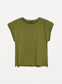 Resim Dilvin 3504 Bisiklet Yaka Pamuklu T-shirt-haki 