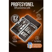 Resim Engithalat Manikür Seti Pedikür Kulak Yüz Bakım Kiti Profesyonel 304 Çelik Krom 