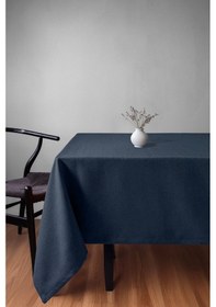 Resim Keten Dokulu Petrol Masa Örtüsü Zengin Renk Seçenekli Petrol 