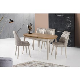 Resim Sivasgözde Nisa Oval Mutfak Masa Sandalye Takımı 75X130Cm Siyah 