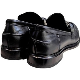 Resim Siyah Hakiki Deri Toka Detay Loafer Siyah 